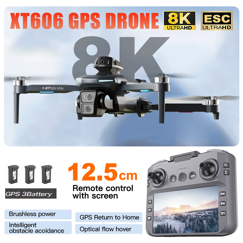 XT606 MAX 3 battery Drone 4k 8 - Drone Multispectral 评论和价格