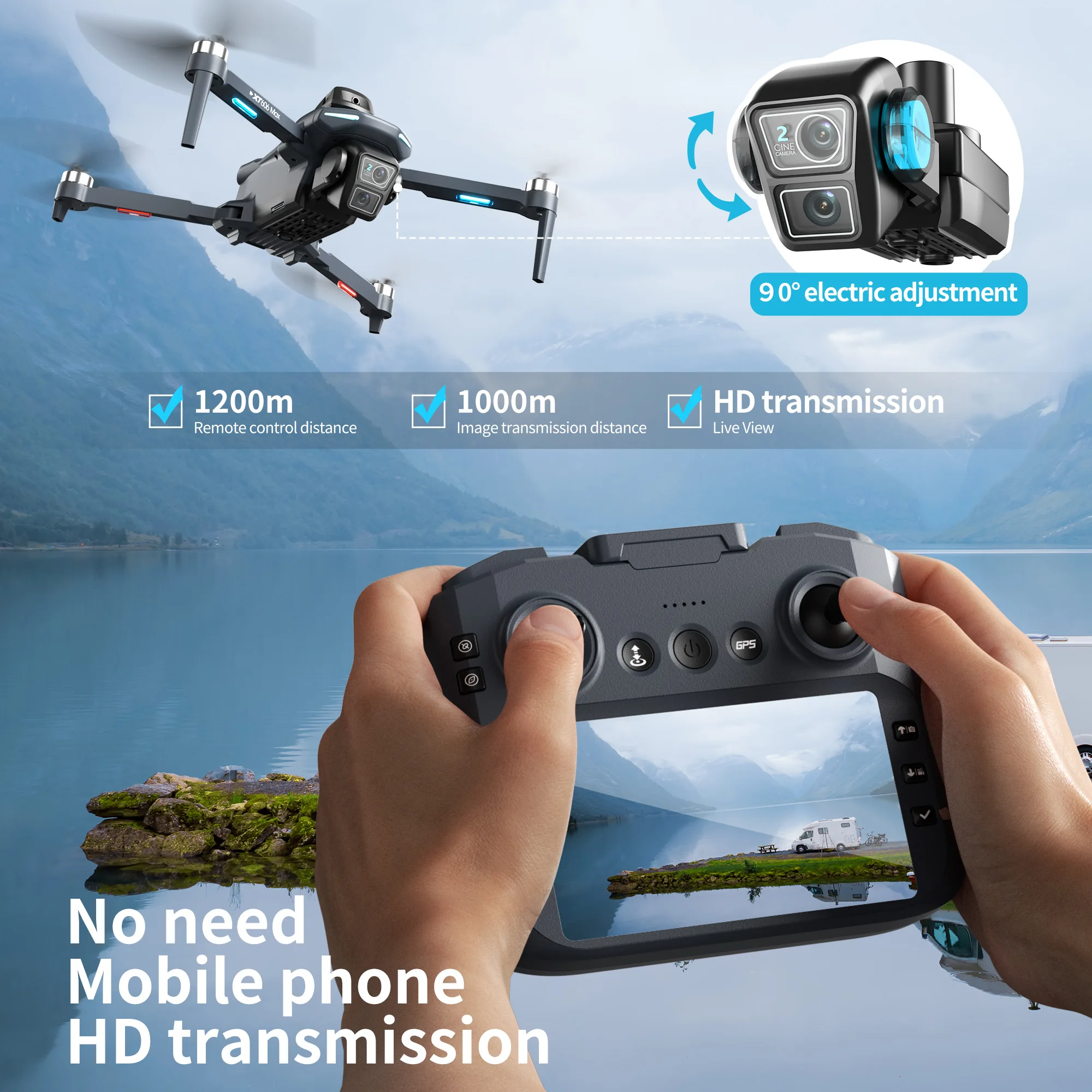 Original XT606 MAX GPS Drone H - Drone Surveying 评论和价格